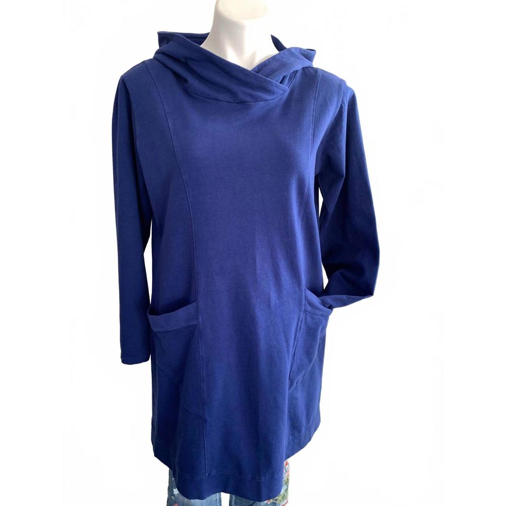 NEW COLOR ME COTTON women's sweatshirt dress in nebula blue